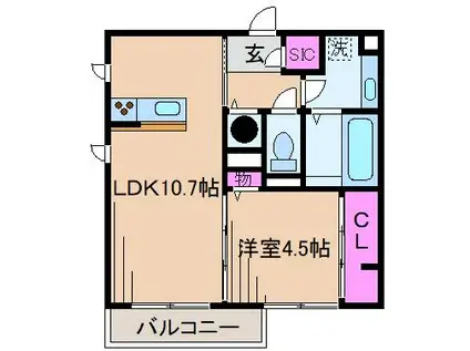 パラカント(1LDK/2階)の間取り写真