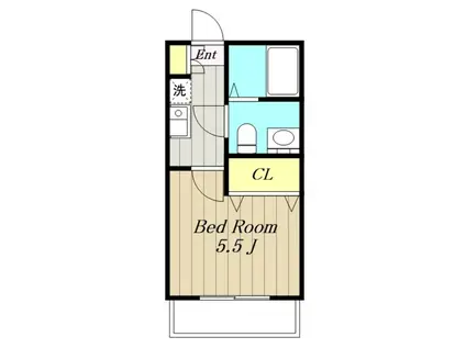 レジデンスウエスト淵野辺(1K/1階)の間取り写真