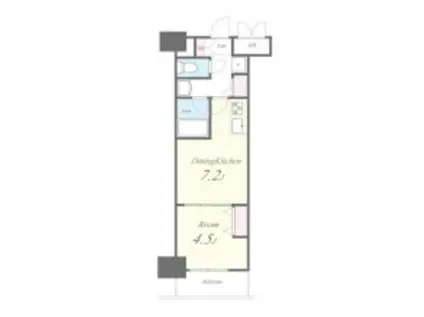 ルーツ新宿若松町(1DK/7階)の間取り写真