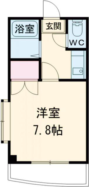 キャンパス中央(1K/3階)の間取り写真