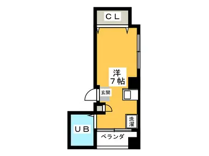 グレイス戸塚(ワンルーム/1階)の間取り写真