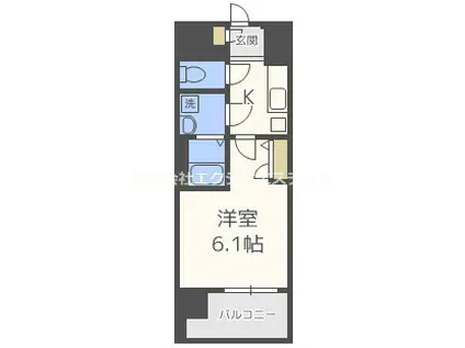 エスリード福島シティグランツ(1K/2階)の間取り写真