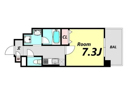 グランネクサス船橋町(1K/3階)の間取り写真