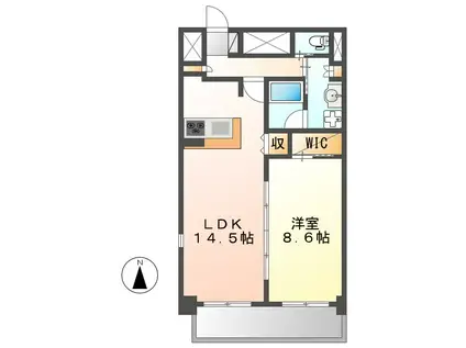 PURE RESIDENCE 名駅南(1LDK/14階)の間取り写真