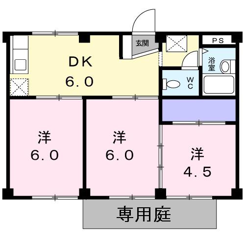 坂口ハイツ(3DK/1階)の間取り写真