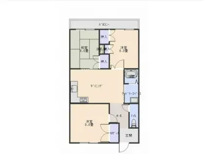 メゾンUF(3DK/4階)の間取り写真