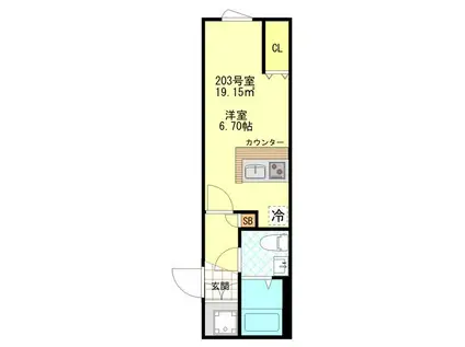 CFジオーレ西小岩五丁目(1K/2階)の間取り写真