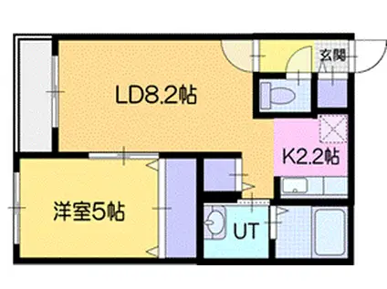 クロノゲート(1LDK/1階)の間取り写真