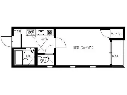 サウスピュア21(1K/1階)の間取り写真