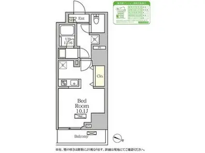 コートレジデンス南大塚(ワンルーム/14階)の間取り写真