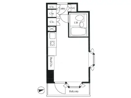 インペリアル南麻布サテライト棟(ワンルーム/8階)の間取り写真