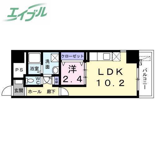 グランツコート II(1LDK/2階)の間取り写真