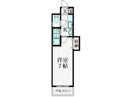 レジデンス16番館(1K/4階)の間取り写真