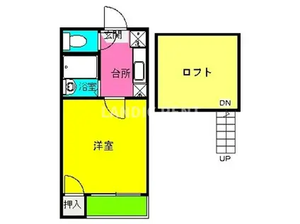 エスポワール竹下(1K/1階)の間取り写真