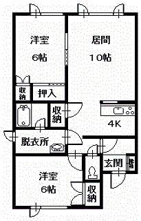 KTハウスB(2LDK/2階)の間取り写真