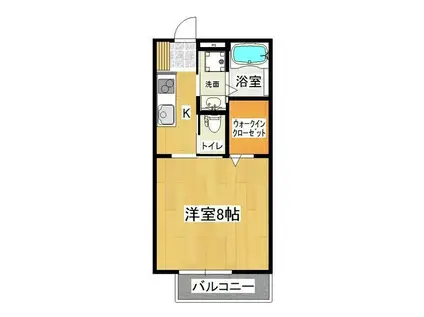 レガーロ A(1K/2階)の間取り写真