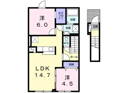 セレッソ II(2LDK/2階)の間取り写真