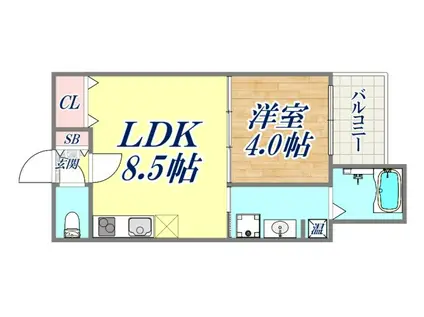 TRECOURT兵庫Ⅱ(1LDK/2階)の間取り写真