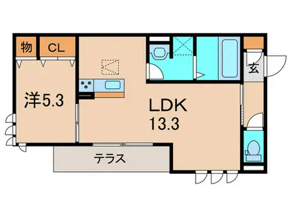 LE LIEN ELEVER(1LDK/1階)の間取り写真