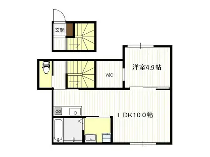 上の浜1丁目アパート(1LDK/2階)の間取り写真