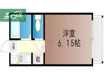 ヴェリタス(1K/2階)の間取り写真