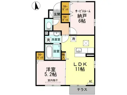 メゾンみのり(1SLDK/1階)の間取り写真