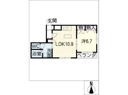 ラポールKS(1LDK/2階)の間取り写真