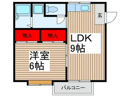 ノースバッグ(1LDK/1階)の間取り写真
