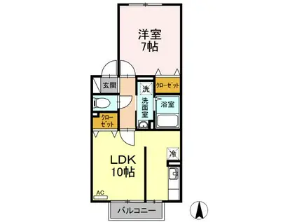 グランファーレ(1LDK/1階)の間取り写真