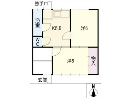 岩下ハイツ(2K/1階)の間取り写真