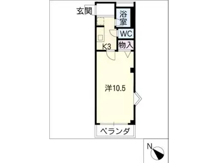 アベレージ96(1K/3階)の間取り写真