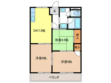 サンテラスNAWA V(3DK/3階)の間取り写真