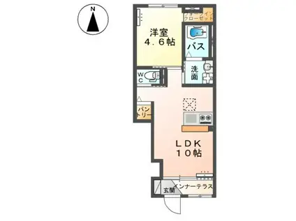 本庄市T様アパート工事(1LDK/1階)の間取り写真