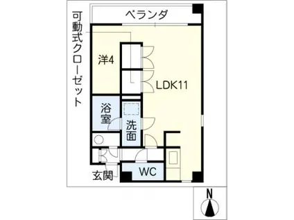 プレミア葵(1LDK/5階)の間取り写真