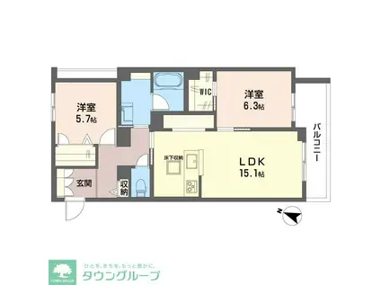 セントリビエ南平(2LDK/2階)の間取り写真