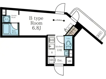 アイディ御殿山ヒルズファースト(1K/1階)の間取り写真