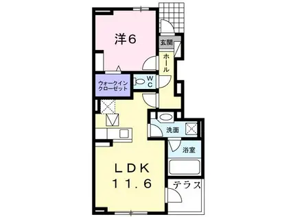 メゾンド ソレイユIII(1LDK/1階)の間取り写真