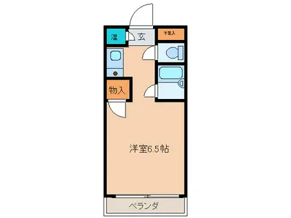 前山フレーデンハウス(1K/4階)の間取り写真