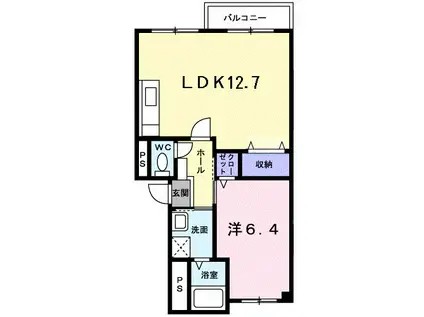 アヴェニール永和(1LDK/2階)の間取り写真