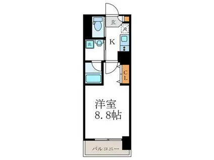 グランレブリー洛西口(1K/6階)の間取り写真