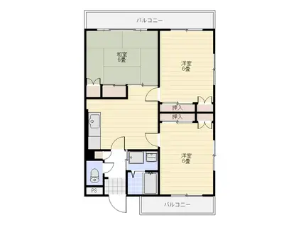 ヨ・ナセゾン(3DK/3階)の間取り写真