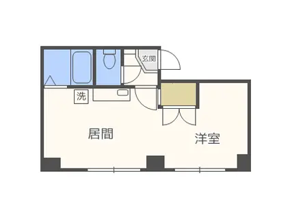 ステュディオ南郷(1DK/2階)の間取り写真