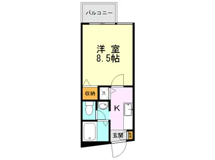 PURE5(1K/2階)の間取り写真