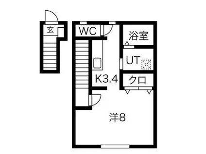 メゾン・ド・アベニール(1K/2階)の間取り写真