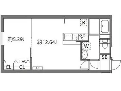 LUORE上北沢駅前(1LDK/4階)の間取り写真