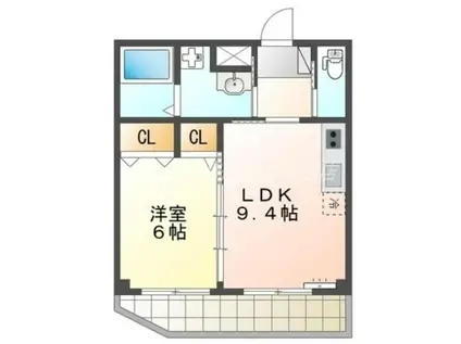 アヴァンティ三国ケ丘II(1LDK/3階)の間取り写真