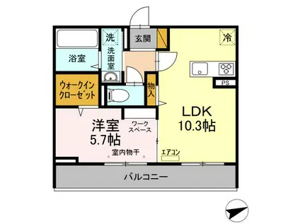 プランドール A(1LDK/3階)の間取り写真