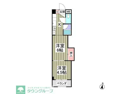 エルプレシア前橋(2DK/4階)の間取り写真