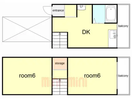中田マンション(2DK/1階)の間取り写真