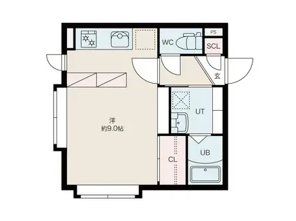 コッペリア(1K/1階)の間取り写真